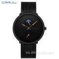 CRRJU 2263 nuevos relojes militares de alta calidad con cinturón de malla de marca superior para hombre, pulsera de lujo de cuarzo con fecha impermeable, reloj Masculino